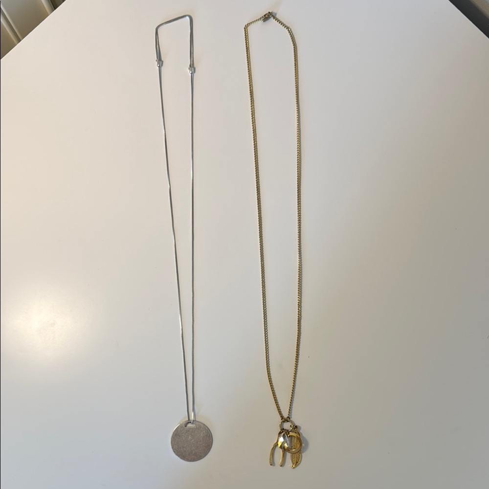 Elegant Gold and Silver Pendant Necklace Set